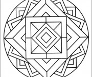 Coloriage et dessins gratuit Mandala Facile sur ordinateur à imprimer