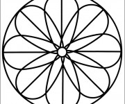 Coloriage Mandala Fleur simplifié