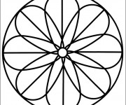 Coloriage Mandala Fleur simplifi&eacute;