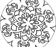 Coloriage Mandala fleuri Facile