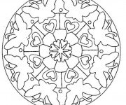 Coloriage Mandala Papillon et Coeur