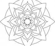 Coloriage et dessins gratuit Mandala Pétale de Fleur  Facile à imprimer
