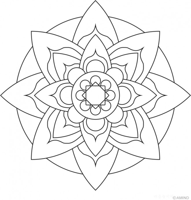 Coloriage Mandala Pétale De Fleur Facile Dessin Gratuit à