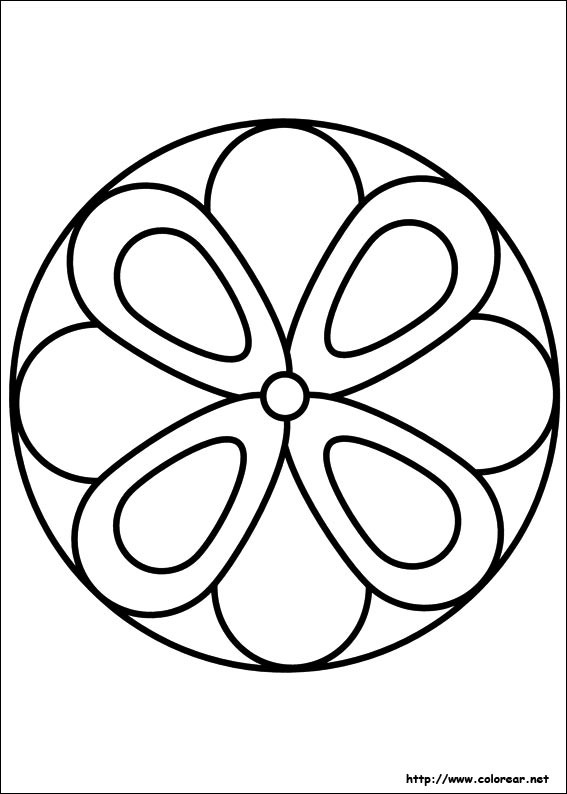Coloriage Mandala Fleur Facile dessin gratuit à imprimer
