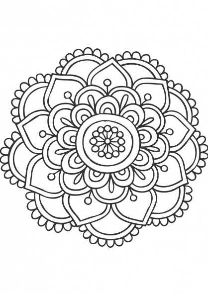 Coloriage Mandala Fleurs à Découper