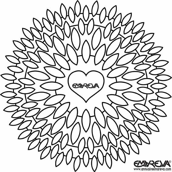 Coloriage Mandala Fleurs En Forme De Coeur Dessin Gratuit à