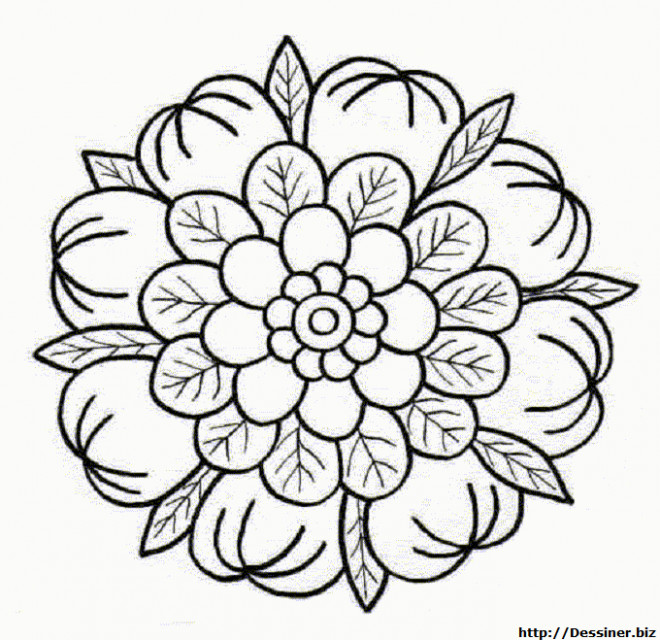 Coloriage Mandala Fleurs Sympathique Dessin Gratuit à Imprimer