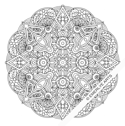 Coloriage et dessins gratuits Mandala Fleur difficile à imprimer à imprimer