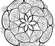 Coloriage Mandala Fleurs Potager vecteur