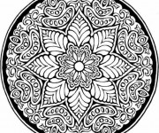 Coloriage Mandala Roses en couleur