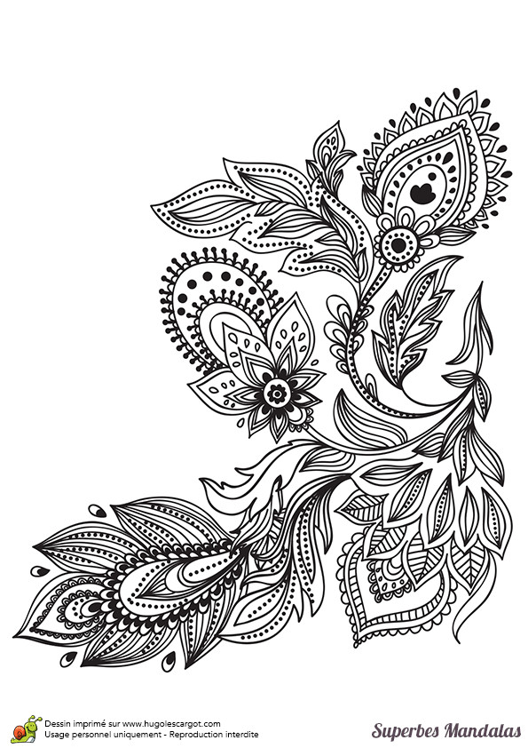 Coloriage Plante de Fleur Mandala couleur dessin gratuit à plante de fleur mandala couleur