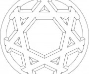 Coloriage et dessins gratuit Mandala Flocon 3D à imprimer