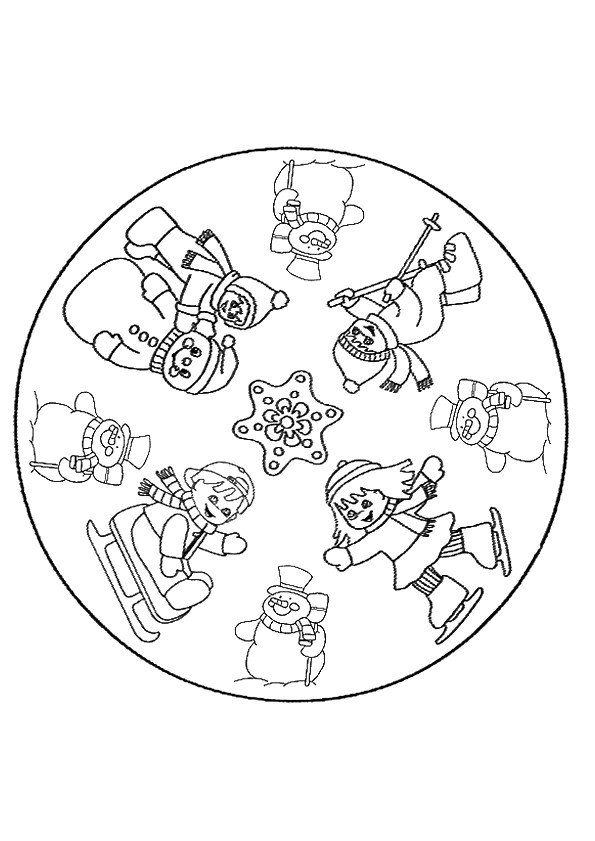 Coloriage et dessins gratuits Mandala Flocon pour enfant à imprimer