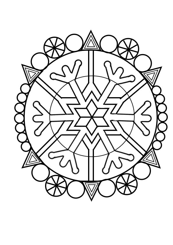 Coloriage Mandala Hiver dessin gratuit à imprimer