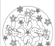 Coloriage et dessins gratuit Mandala Hiver Maternelle à imprimer