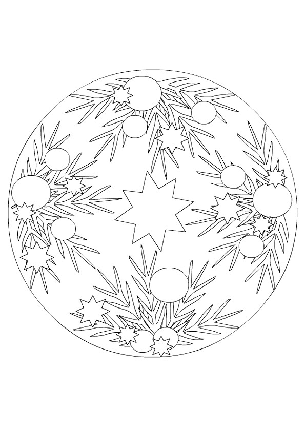 Coloriage Mandala Sapin de Noel dessin gratuit à imprimer