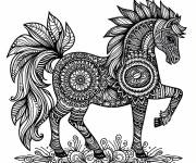 Coloriage Cheval ou licorne en mandala
