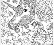 Coloriage et dessins gratuit Dessin mandala Licorne complexe à imprimer