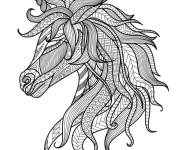 Coloriage et dessins gratuit Licorne mandala anti-stress à imprimer
