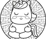 Coloriage Mandala b&eacute;b&eacute; Licorne