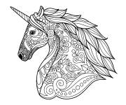 Coloriage et dessins gratuit Mandala Licorne &agrave; colorier à imprimer