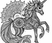 Coloriage Mandala licorne adorable livre de coloriage