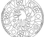 Coloriage et dessins gratuit Mandala Licorne basique pour petits à imprimer