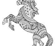 Coloriage et dessins gratuit Mandala Licorne complexe anti-stress à imprimer