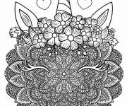 Coloriage Mandala Licorne complexe d&eacute;taill&eacute;