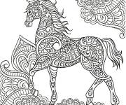 Coloriage et dessins gratuit Mandala Licorne debout en couleur à imprimer