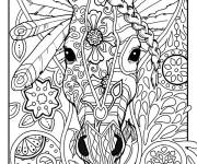 Coloriage et dessins gratuit Mandala Licorne difficile &agrave; colorier à imprimer
