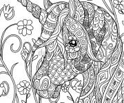 Coloriage Mandala Licorne et nature