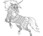 Coloriage Mandala Licorne galopant