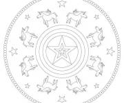Coloriage Mandala Licorne gratuit