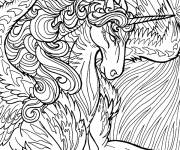 Coloriage Mandala Licorne magique