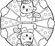 Coloriage Mandala Licorne mignon pour enfant