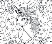Coloriage Mandala Licorne plein de joie