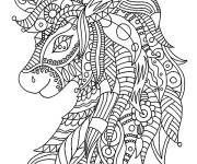 Coloriage Mandala Licorne pour adulte