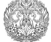 Coloriage et dessins gratuit Mandala Licorne ps à imprimer