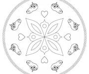 Coloriage Mandala Licorne simple
