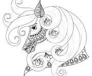 Coloriage Mandala licorne vectoriel