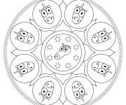 Coloriage Mandala Licornes dr&ocirc;les