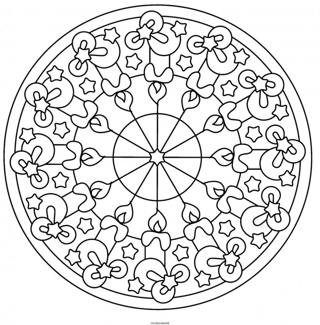 Coloriage Mandala Noel à Colorier Dessin Gratuit à Imprimer