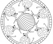 Coloriage Boule de Noël et La souris Mandala