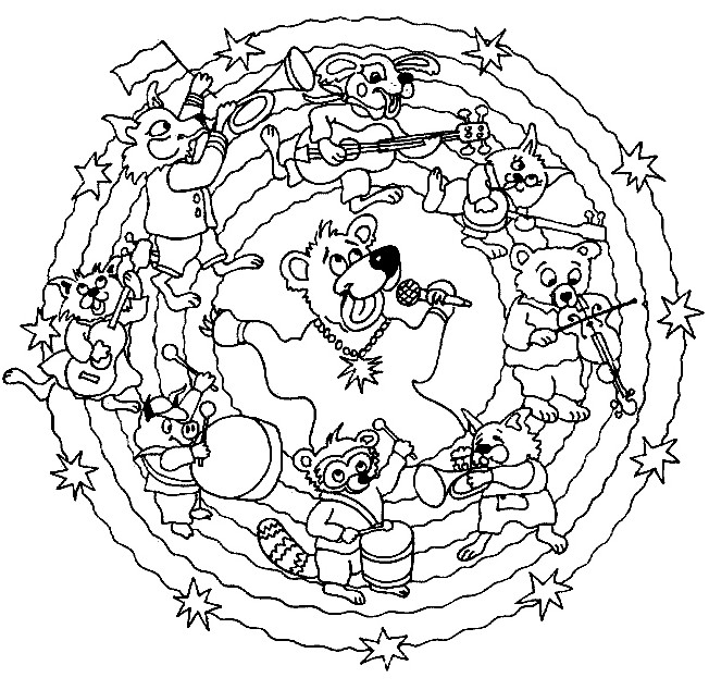 Coloriage et dessins gratuits Mandala Animaux célèbrent Le Noel à imprimer