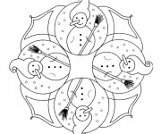 Coloriage et dessins gratuit Mandala Bonhomme de Neige à imprimer