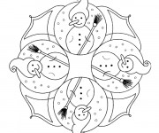 Coloriage Mandala Bonhomme de Neige