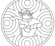 Coloriage Mandala Bonhomme de Noel