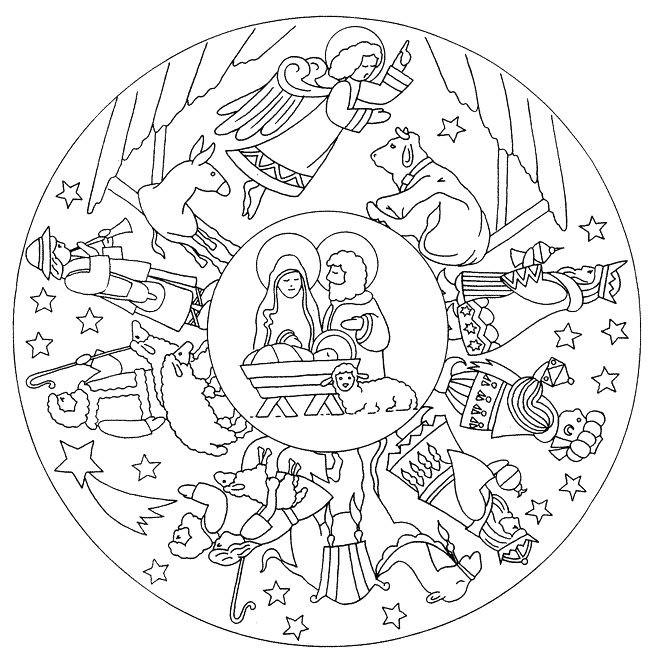 Coloriage Mandala Noel gratuit à imprimer