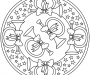 Coloriage Mandala Les trompettes de Noel